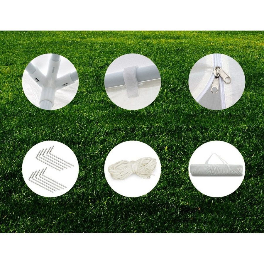 Wedding Gazebo Marquee Party Canopy Camping Tent White - 3x6m