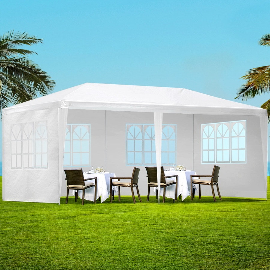 Wedding Gazebo Marquee Party Canopy Camping Tent White - 3x6m