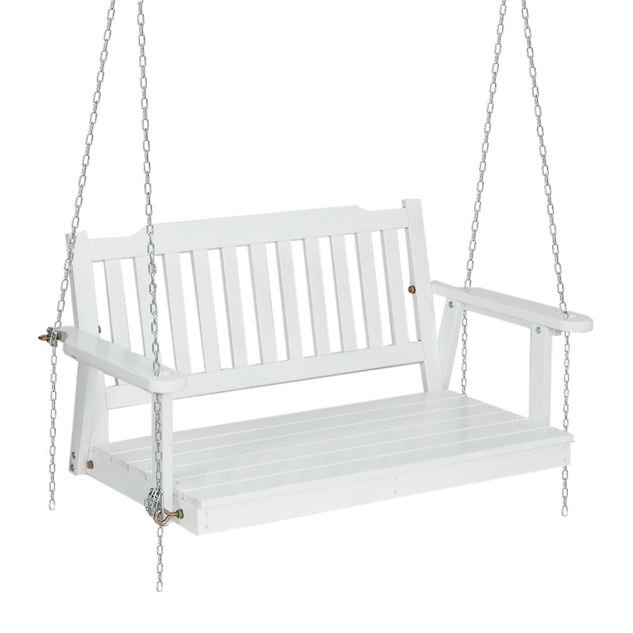Wooden Garden Porch Swing Bench Outdoor Furniture - White