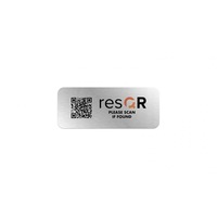 resQR Aluminium Sticker Pack (2 x Lost Item Recovery Scratch Resistant Stickers)