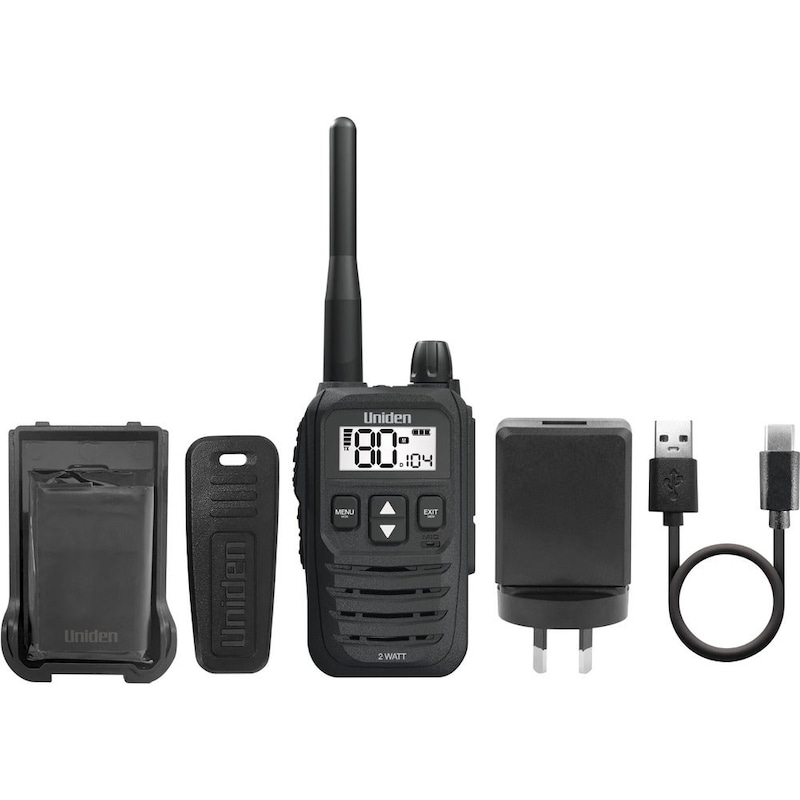 Buy Uniden 2W 80 Channel UHF Handheld Radio - Black - MyDeal