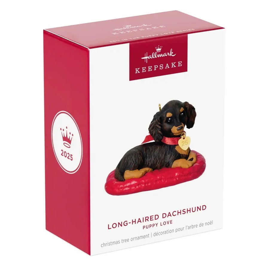 2025 Hallmark Keepsake Ornament - Long-Haired Dachshund (35th in Puppy Love Series)