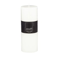 Amalfi Unscented Pillar Candle - White 7.5x20cm