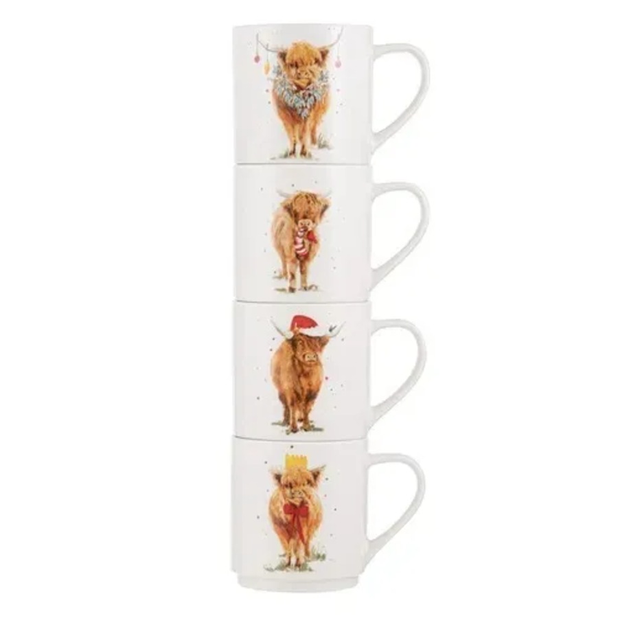 Ashdene Coo Christmas - Stackable Mugs (Pack of 4)