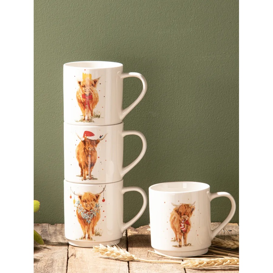 Ashdene Coo Christmas - Stackable Mugs (Pack of 4)
