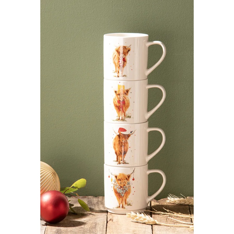 Ashdene Coo Christmas - Stackable Mugs (Pack of 4)