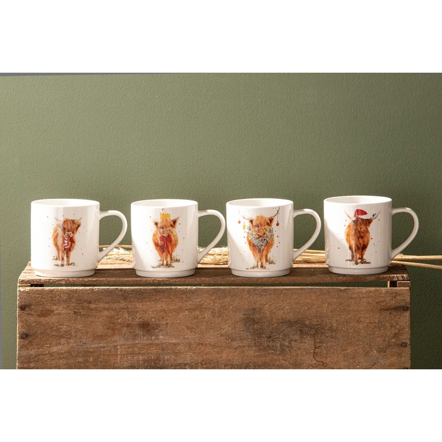 Ashdene Coo Christmas - Stackable Mugs (Pack of 4)