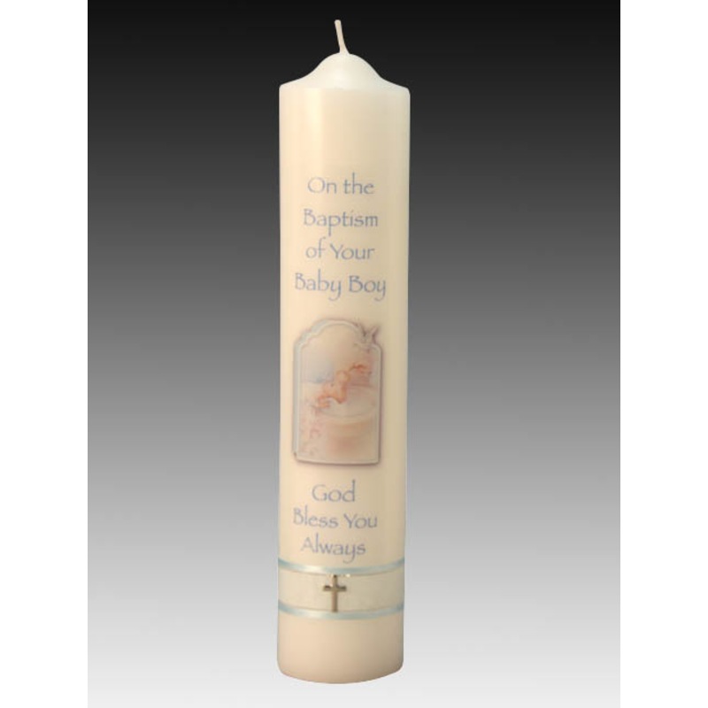 Buy Baptismal Candle Boy MyDeal
