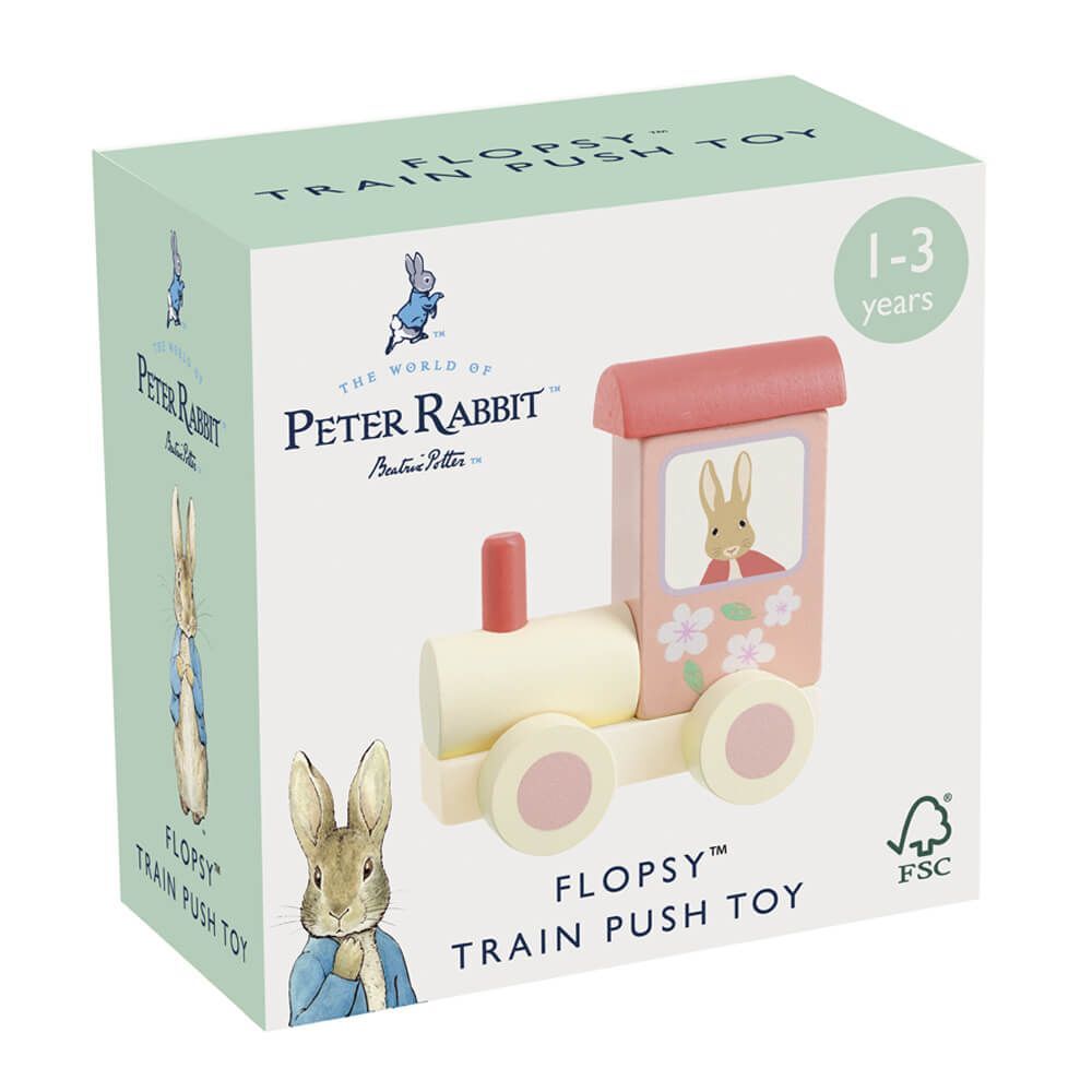 Buy Beatrix Potter Peter Rabbit Flopsy Wooden Train Push Toy - MyDeal ...