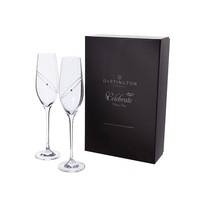 Dartington Crystal 25th Anniversary Celebration Toasting Flute Pair - Clear