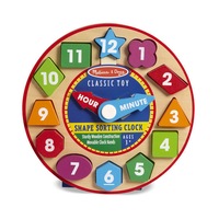 Melissa & Doug Classic Toy - Wooden Shape Sorting Clock