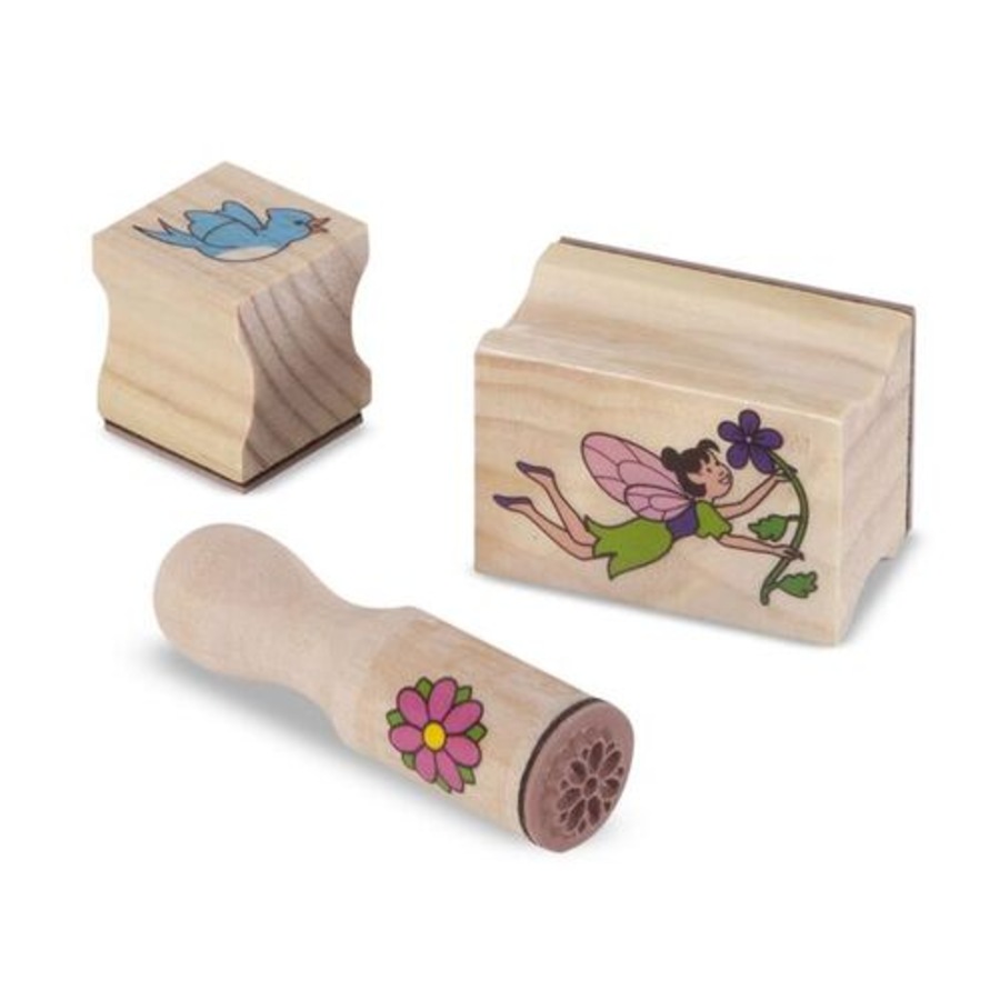 Melissa & Doug Wooden Stamp Set - Stamp A Scene Fairy Garden