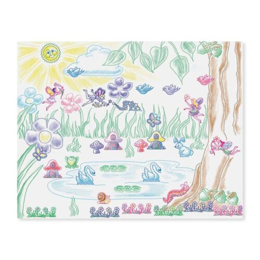 Melissa & Doug Wooden Stamp Set - Stamp A Scene Fairy Garden