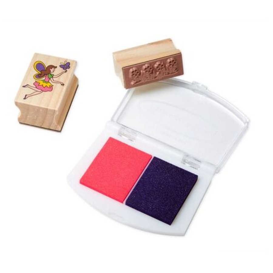 Melissa & Doug Wooden Stamp Set - Stamp A Scene Fairy Garden