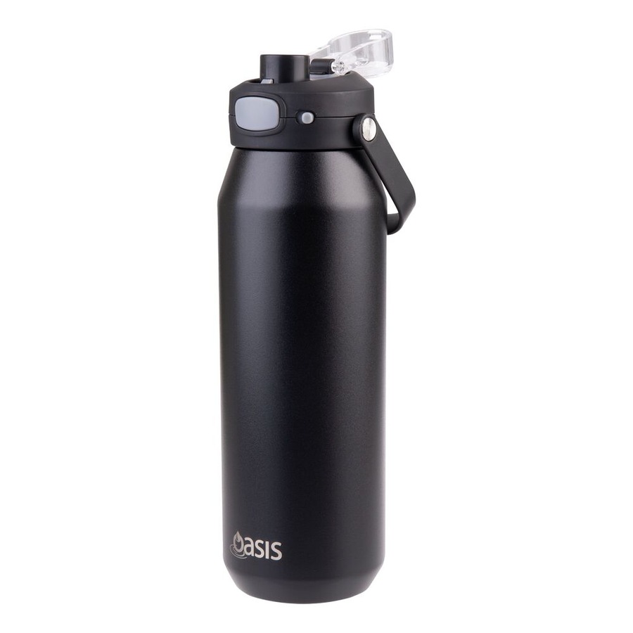Oasis Capri Triple Wall Insulated Water Bottle - 1L Black