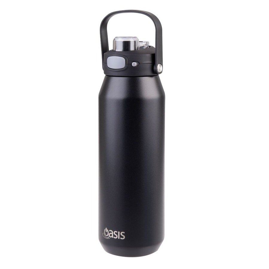 Oasis Capri Triple Wall Insulated Water Bottle - 1L Black
