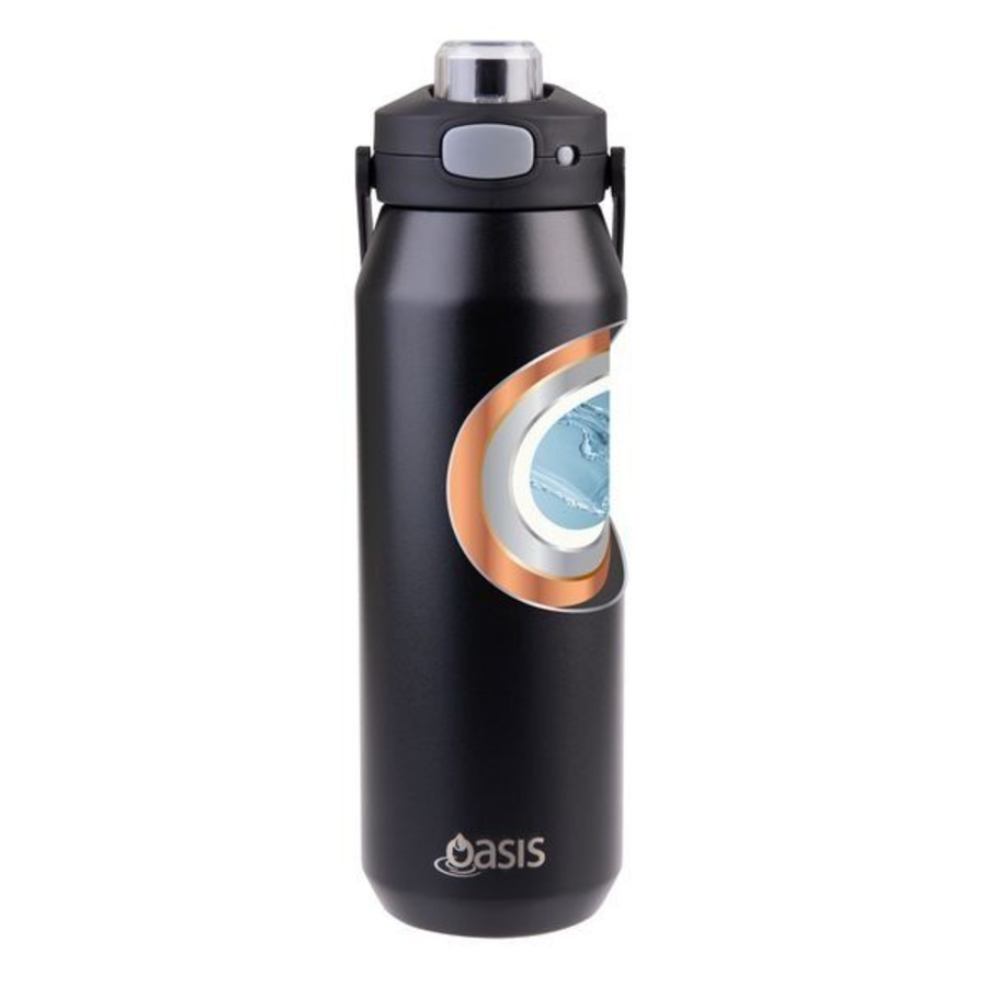 Oasis Capri Triple Wall Insulated Water Bottle - 1L Black