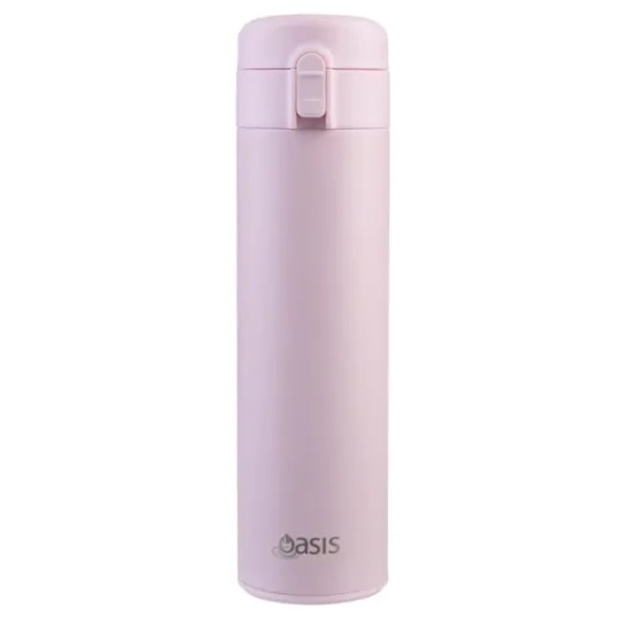 Oasis Double Wall Insulated Flip-Top Flask - 480ml Pink Lemonade