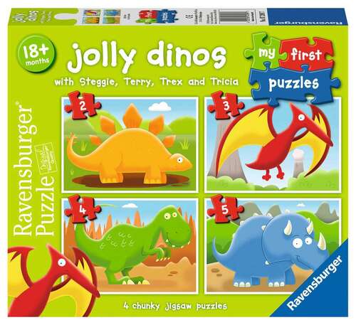 Ravensburger Puzzle 2,3,4,5pc - My First Puzzle Jolly Dinos