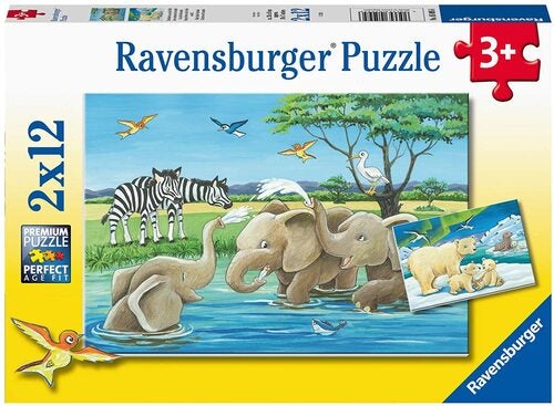 Ravensburger Puzzle 2 x 12pc - Baby Safari Animals