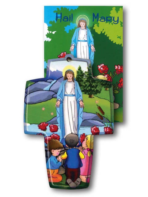 Wooden Cross And Book Set - Hail Mary