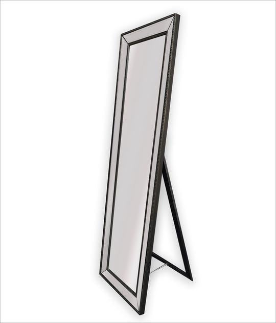 Beaded Black Framed Full Length Mirror - Free Standing 50cm x 170cm
