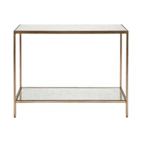 Cocktail Mirrored Console Table - Small Antique Gold
