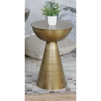 Glossy Plain Gold Side Table