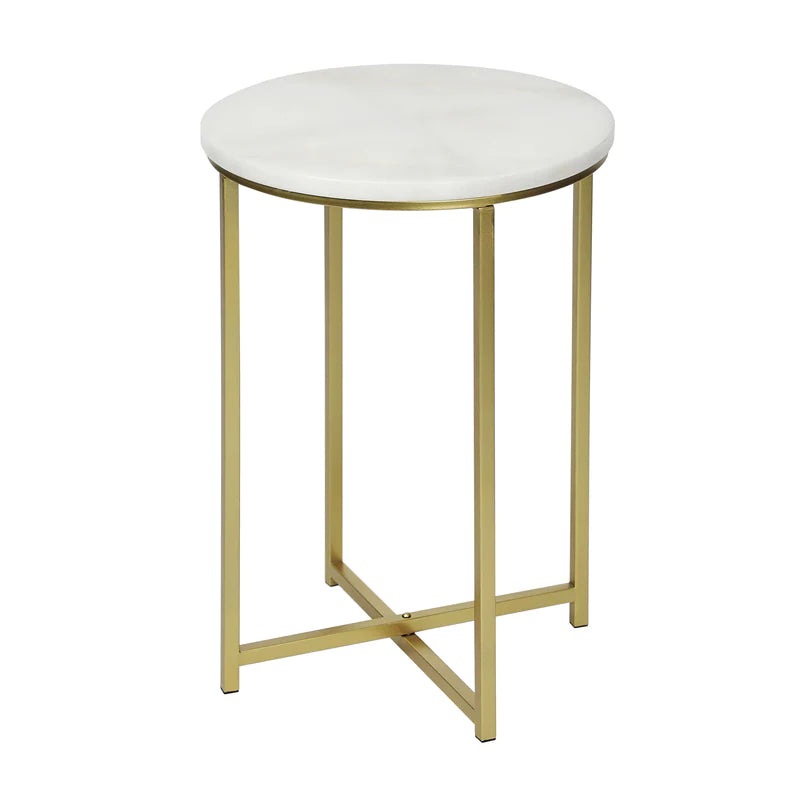 Buy Marble Gold Side Table MyDeal