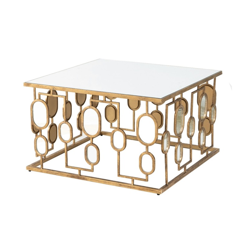 Buy New York Mirrored Metal Gold Coffee Table MyDeal