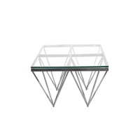 Pyramid with Silver Frame Side Table