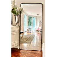 Rectangular Modern Black Full Length Large Metal Mirror 80x170 cm