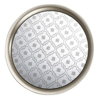 Round Serving Tray Mirrored Gold Rim - Decorative