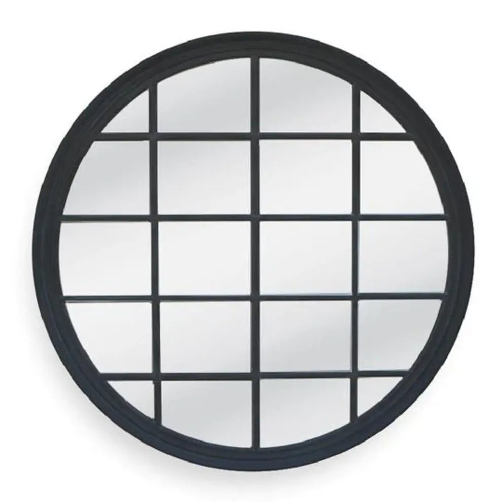 Window Style Hampton Mirror Black - Circle 100 cm - SML