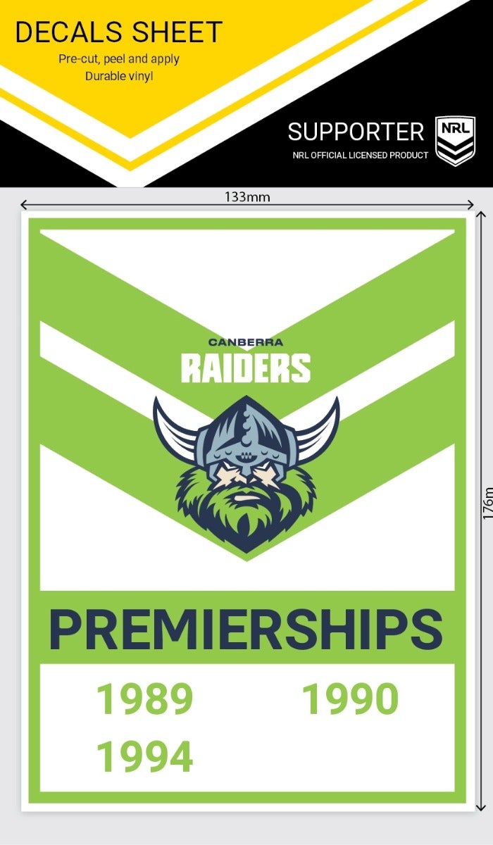 Canberra Raiders NRL Heritage Premiership Decal Sticker