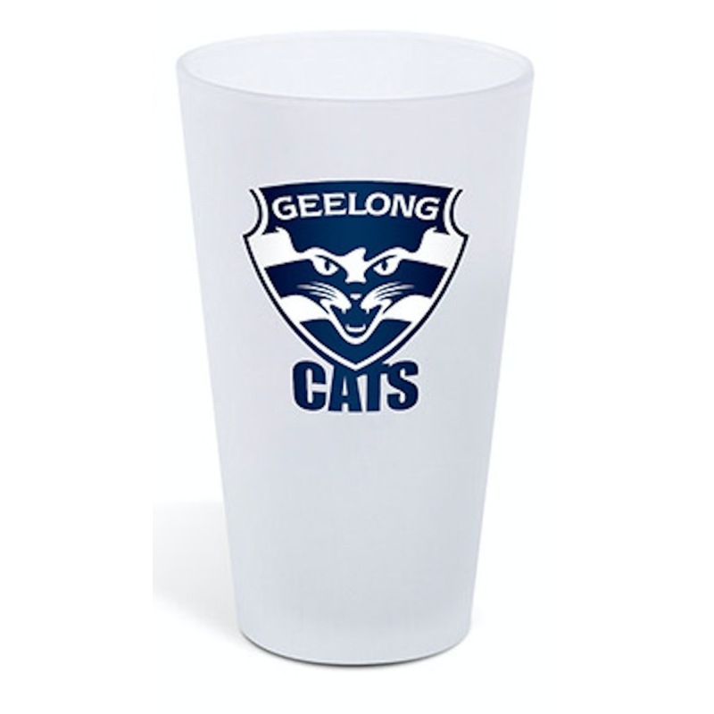 Buy Geelong Cats AFL 500mls Frosted Conical Drinking Glass MyDeal