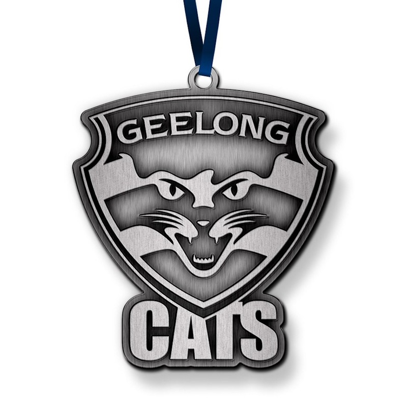 Buy Geelong Cats AFL Metal Christmas Tree Ornament Decoration MyDeal