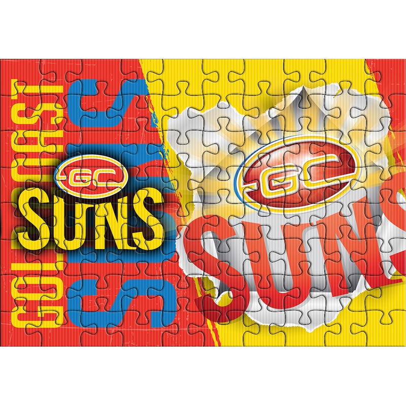 Buy Gold Coast Suns AFL Team Logo Lenticular 48 Piece Puzzle MyDeal