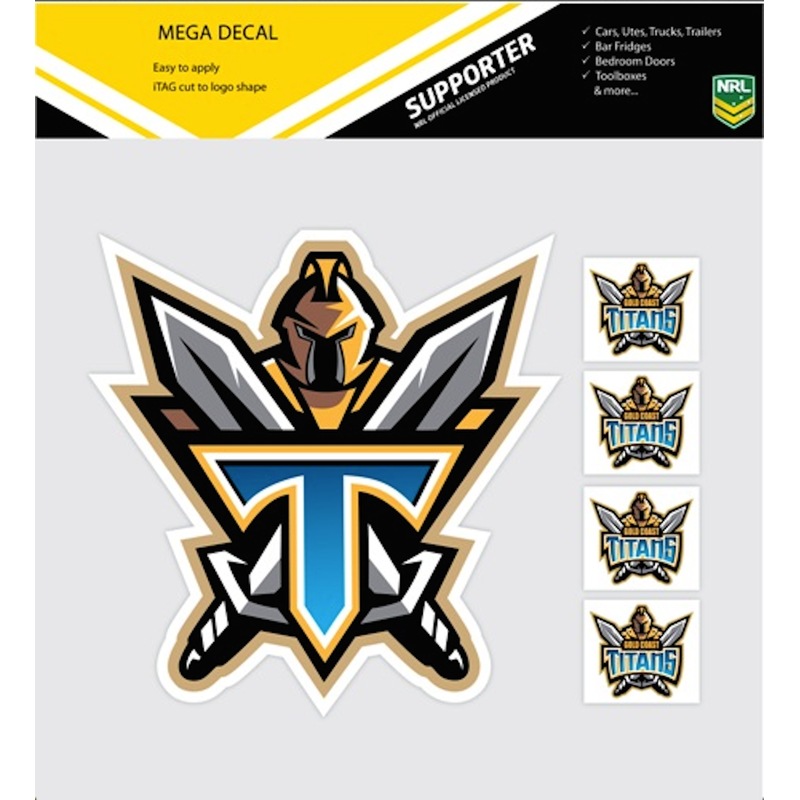 Buy Gold Coast Titans NRL Supersized Club Logo Stickers MyDeal