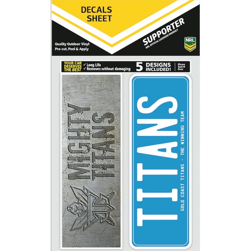 Buy Gold Coast Titans NRL UV Bumper 5 Stickers Decals MyDeal