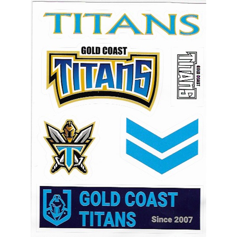 Buy Gold Coast Titans NRL Wordmark Logo Decal Stickers MyDeal