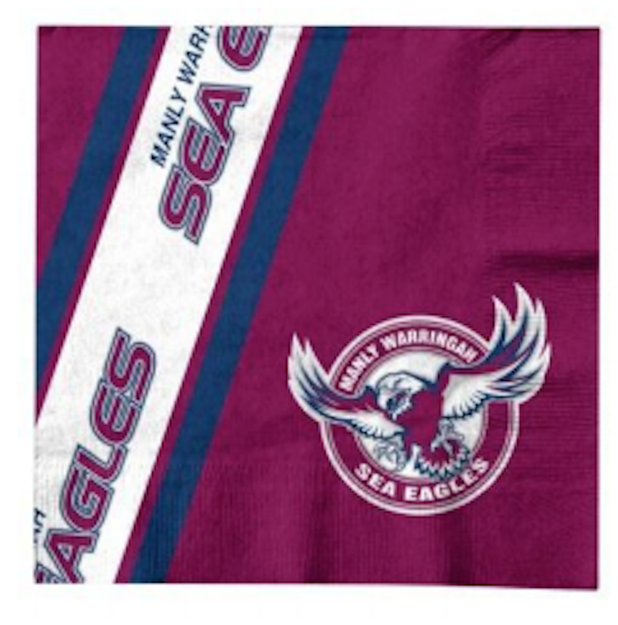 Manly Sea Eagles NRL 12 Pack Party Napkins