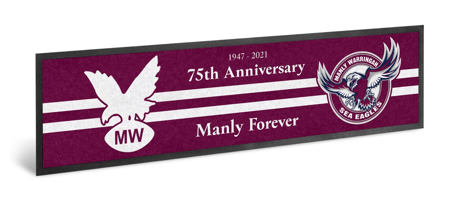 Manly Sea Eagles NRL 75th Year Anniversary Bar Runner