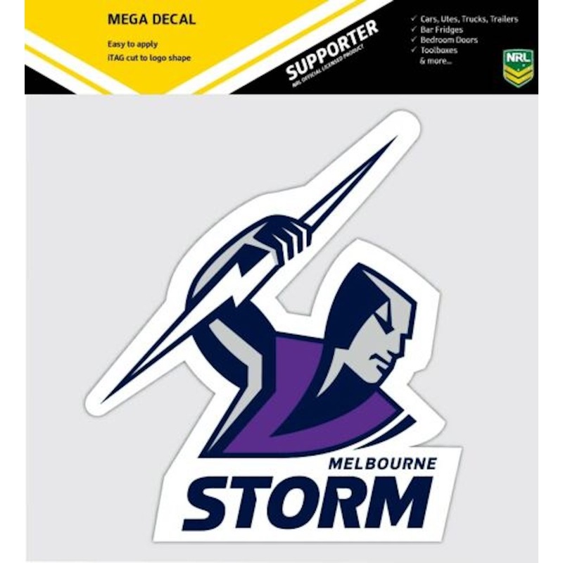 Buy Melbourne Storm NRL Supersized Mega Team Car Logo Sticker - MyDeal