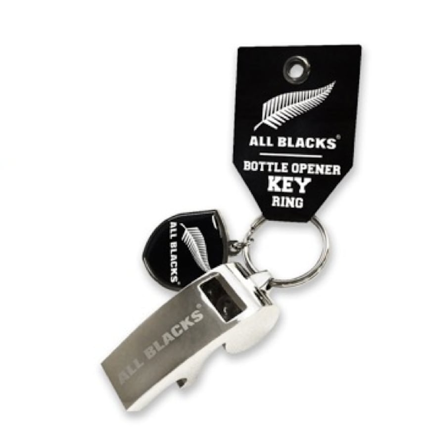 Buy New Zealand All Blacks Rugby Union Whistle Bottle Opener Keyring ...