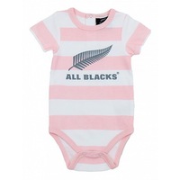 New Zealand All Blacks Striped Pink Rugby Union Bodysuit - Size 0