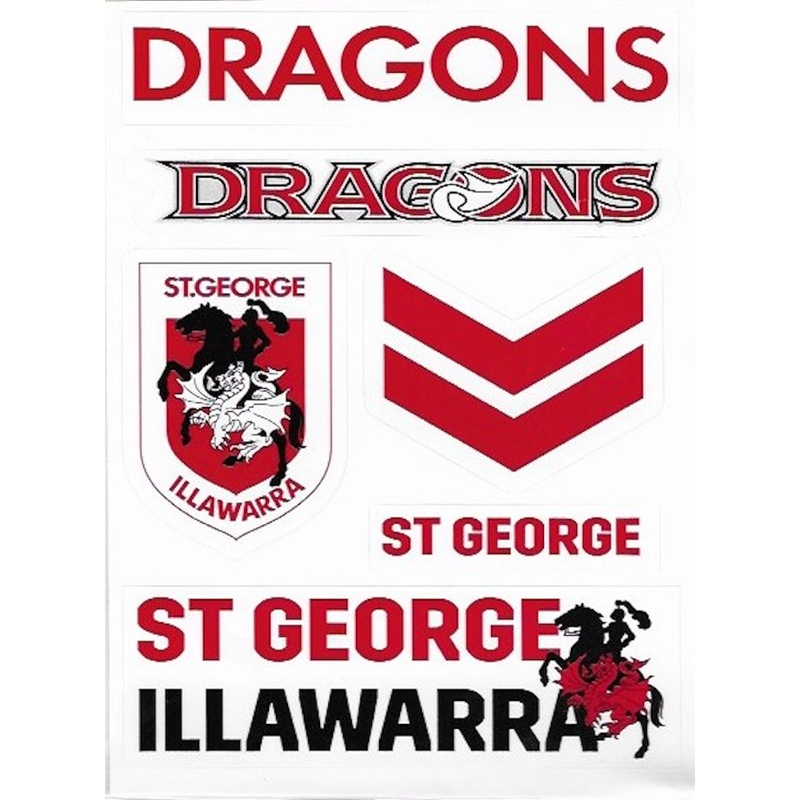 Buy St George Dragon NRL Wordmark Logo Decal Stickers - MyDeal