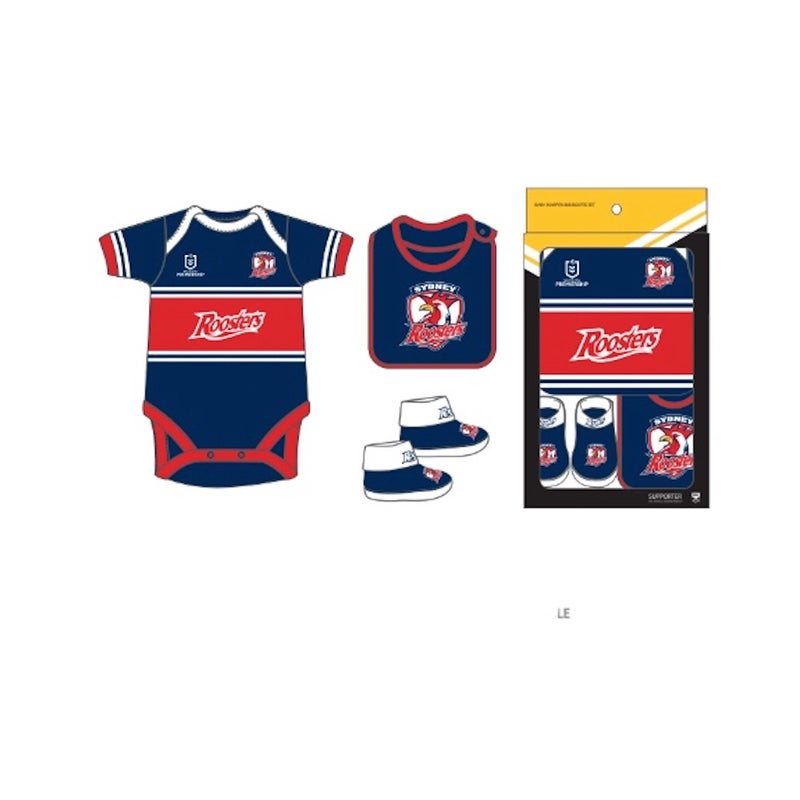 Brisbane Broncos 2022 NRL Romper, Bib and Bootie Set, 7KRN1SQ3_BB