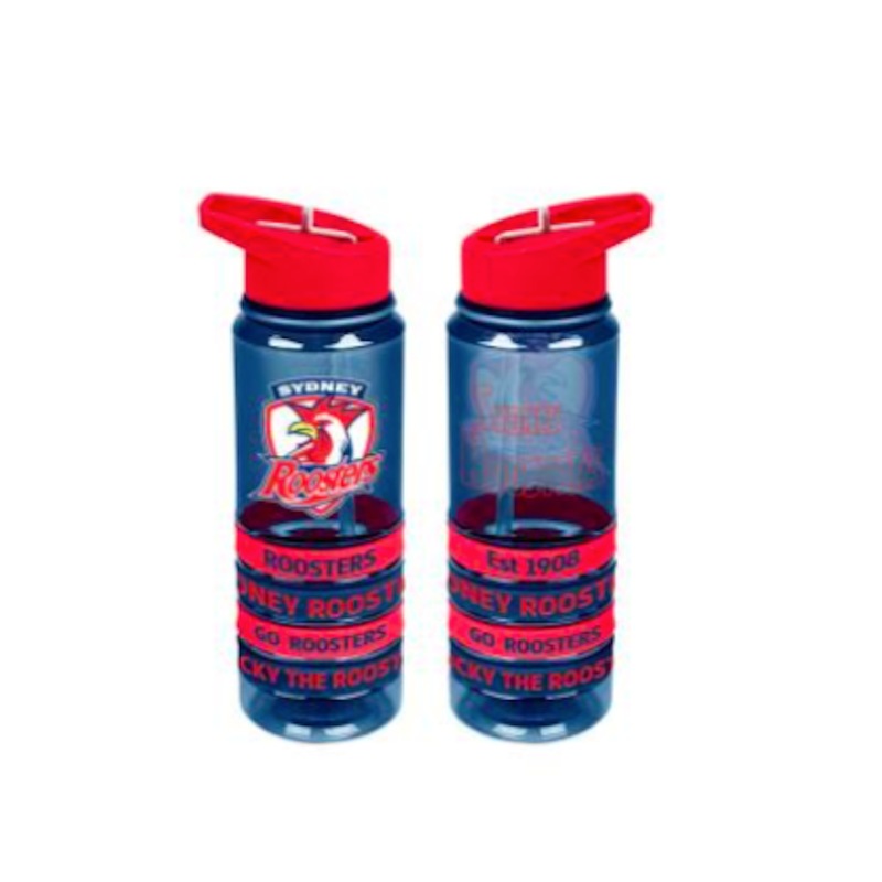 Sydney Roosters NRL Tritan Drink Bottle with Wrist Bands