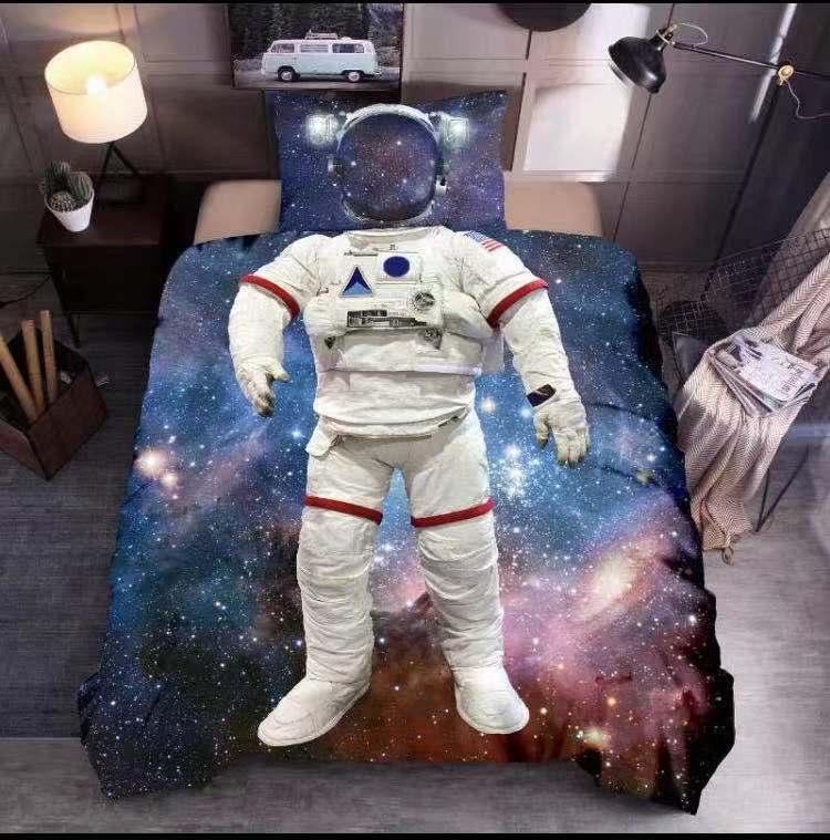 Galaxy Space Man Astronaut Quilt Doona Duvet Cover Set